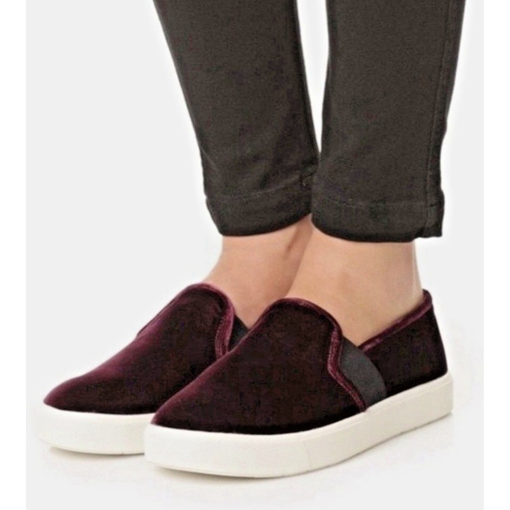 VINCE Women Size EU 40/US 9 Blair‎ Velvet Slip On Sneaker Oxblood